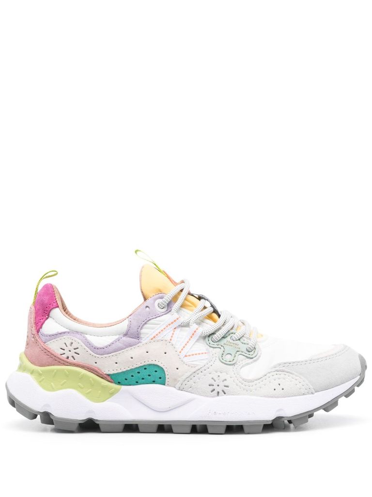 Flower Mountain Yamano 3 Light Lilac And White Suede And Nylon Sneakers In Purple