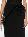 magda butrym - Black skirt with ruched rose detail - 2