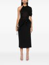 magda butrym - Black skirt with ruched rose detail - 4