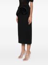 magda butrym - Black skirt with ruched rose detail - 3