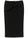 magda butrym - Black skirt with ruched rose detail