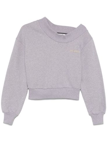 THE ATTICO - Grey sweatshirt with irregular neckline