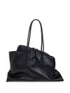 the attico - Black leather bag with irregular design