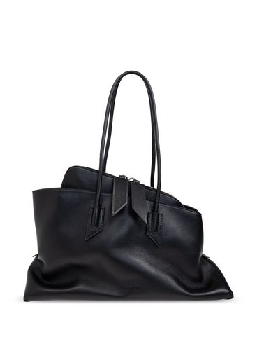 THE ATTICO - Black leather bag with irregular design