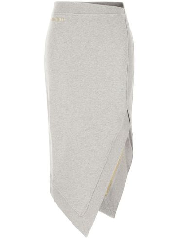 THE ATTICO - Gray asymmetrical midi skirt