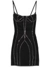 the attico - Black dress embellished with rhinestones