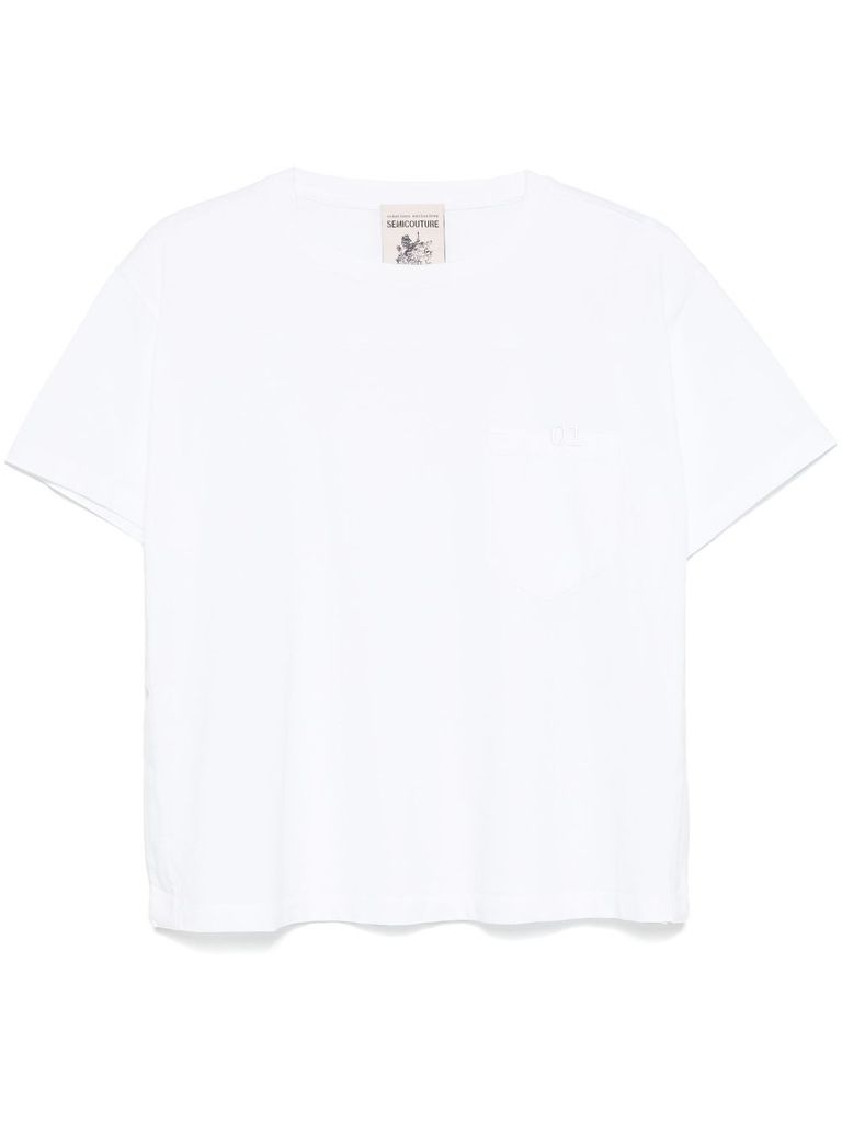 Shop Semicouture Marina Classic White Cotton T-shirt