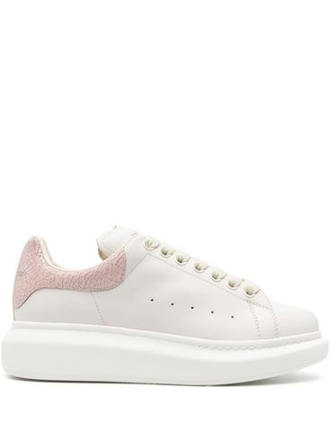 ALEXANDER McQUEEN - Oversize sneakers in white and pink calf leather