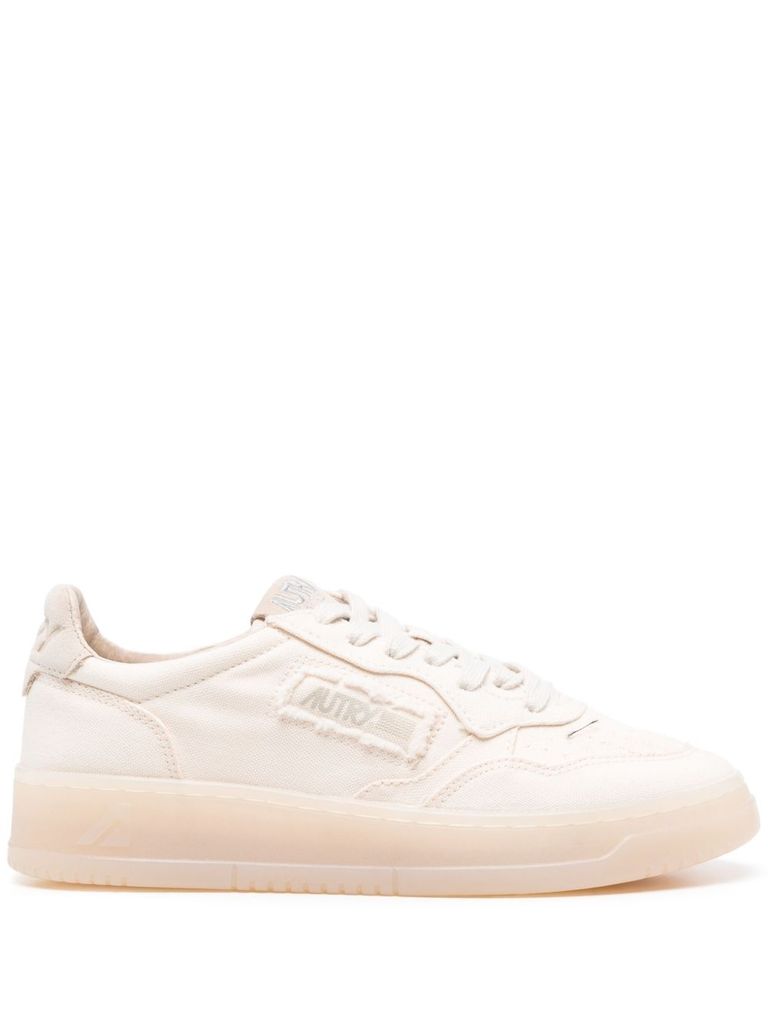 Shop Autry Medalist Sneakers In Beige Suede