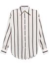 alexander mcqueen - Flared striped silk shirt