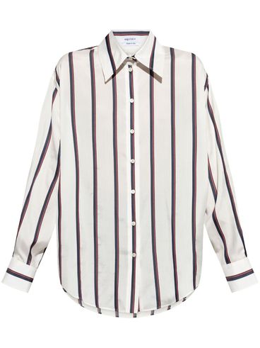 ALEXANDER McQUEEN - Flared striped silk shirt