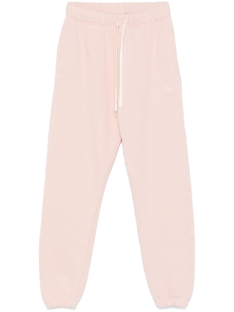 Autry Pink Cotton Sweatpants With Logo Embroidery In Pink