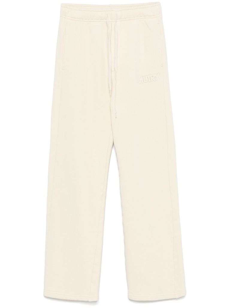 Shop Autry Beige Cotton Sweatpants Flared
