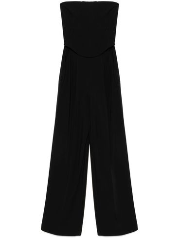 PINKO - Black strapless long jumpsuit Gallo