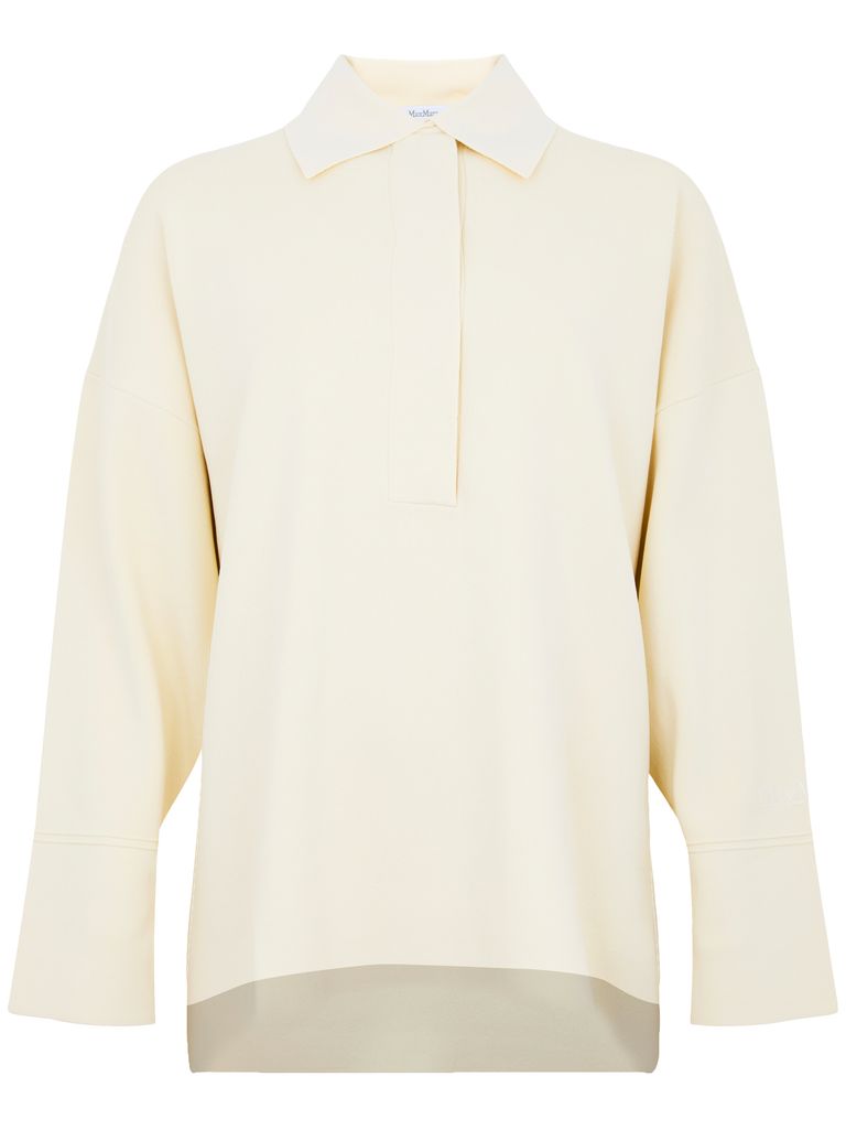 Max Mara Vand Beige Sweater With Collar In Beige