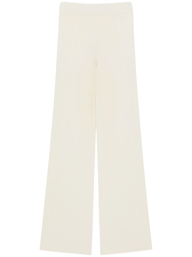 Max Mara Assiro White Flared High-waisted Pants In Beige