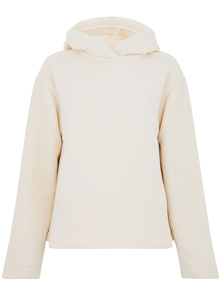 Max Mara Gary White Cotton Sweatshirt In White