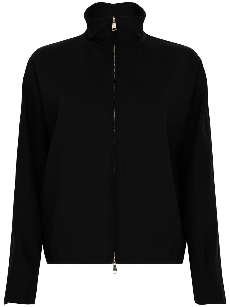 Max Mara Plava Black Jacket With High Collar In Black