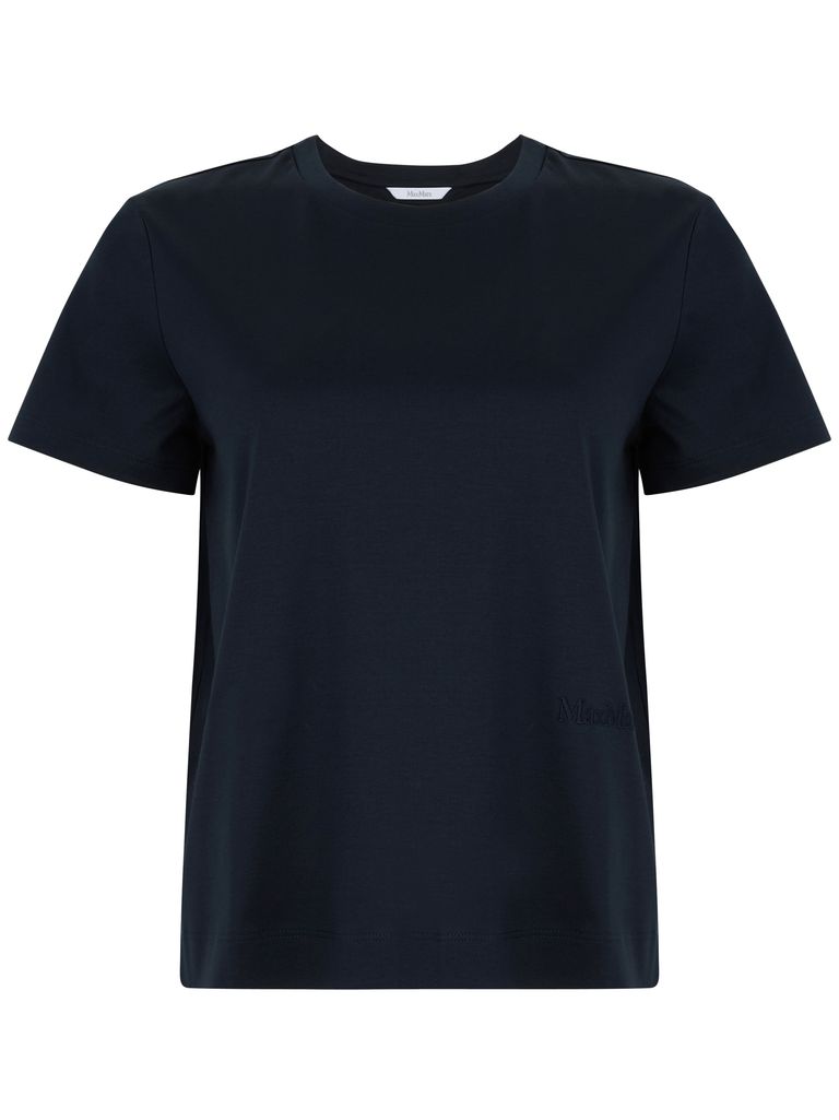 Max Mara Nerina Blue Cotton Short-sleeve T-shirt In Blue