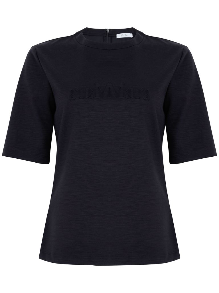 Max Mara Peter Blue Wool Sweater With Logo In Blue