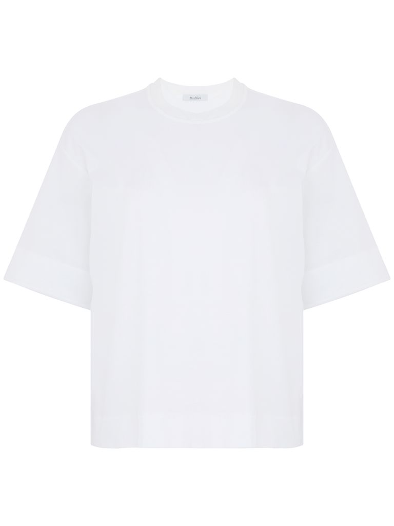 Max Mara Maser Short White Cotton T-shirt In White