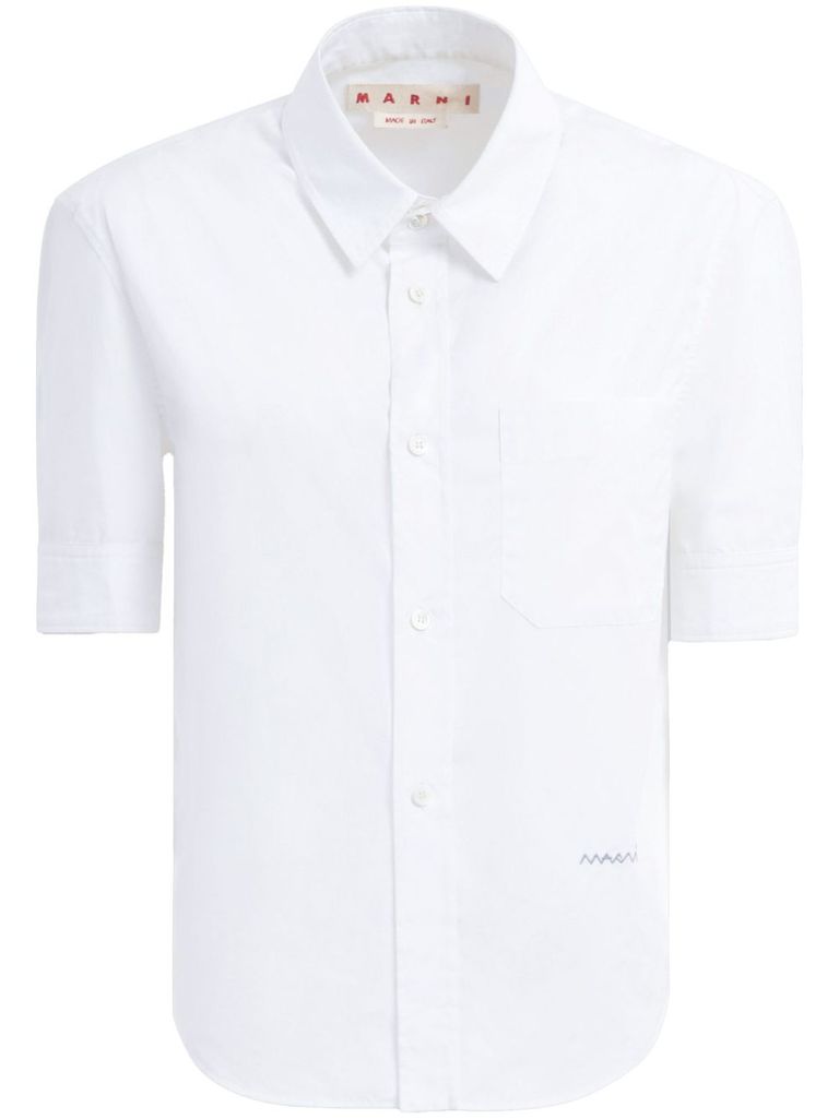 Marni Short-sleeved Tailored Cotton Shirt In White