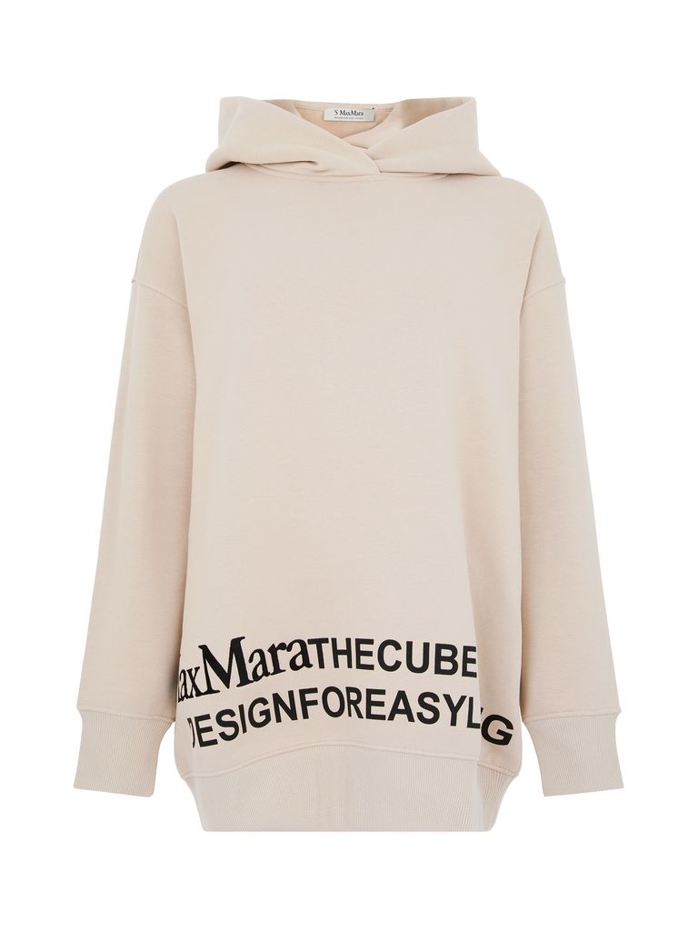 's Max Mara Beige Cotton Sweatshirt With Hood In Beige