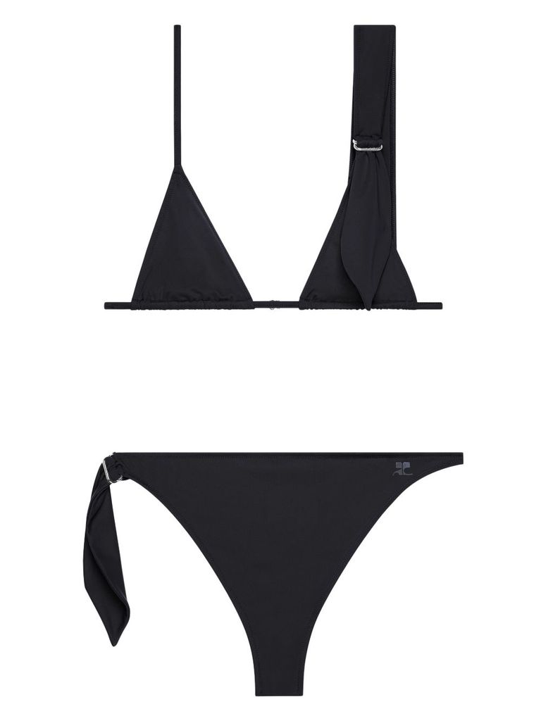 Courrèges Scarf Bikini With Adjustable Straps In Black