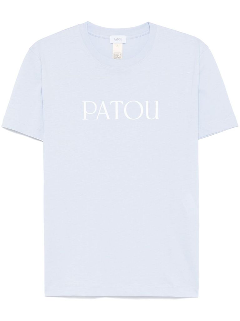 Shop Patou Lavender T-shirt With White Logo Print In Blue