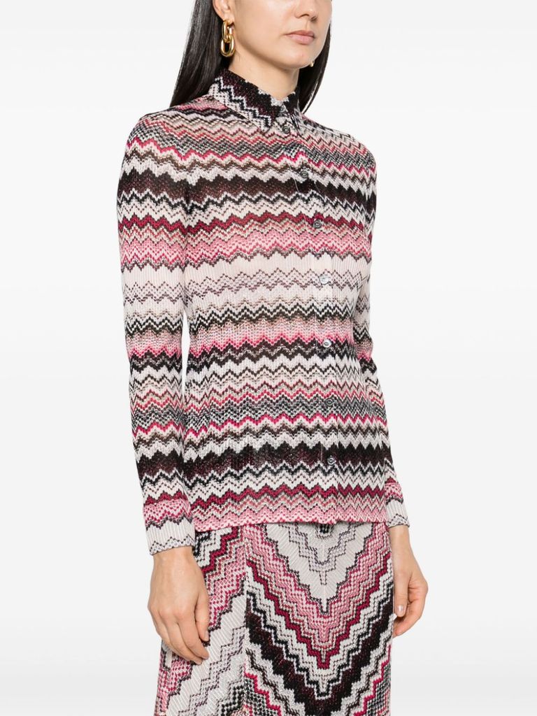 Multicolor shirt with pink and brown design