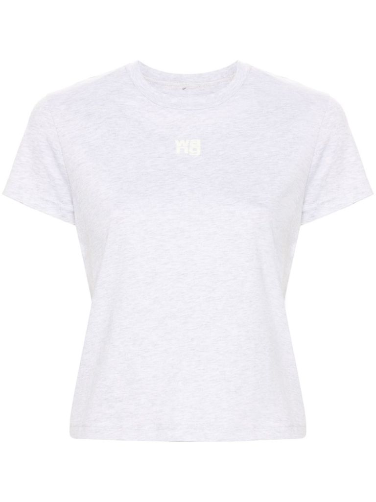 Tシャツ・カットソー Alexander Wang FW25 SHORT SLEEVE T-SHIRT (UCC3251847 120) White Cotton Oversized Logo Tee in VINTAGE WHITE