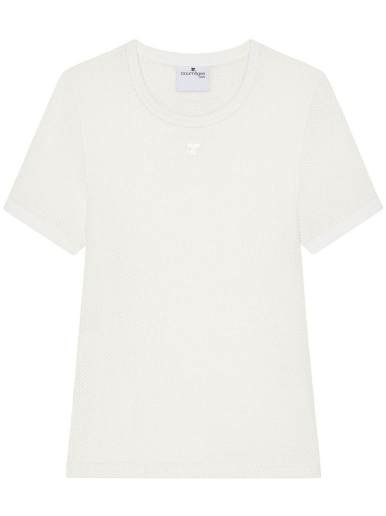 Shop Courrèges Logo Patch Short Sleeves T-shirt In White