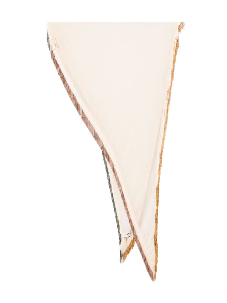 Faliero Sarti Semi-sheer New Can Can Triangle Scarf In Beige
