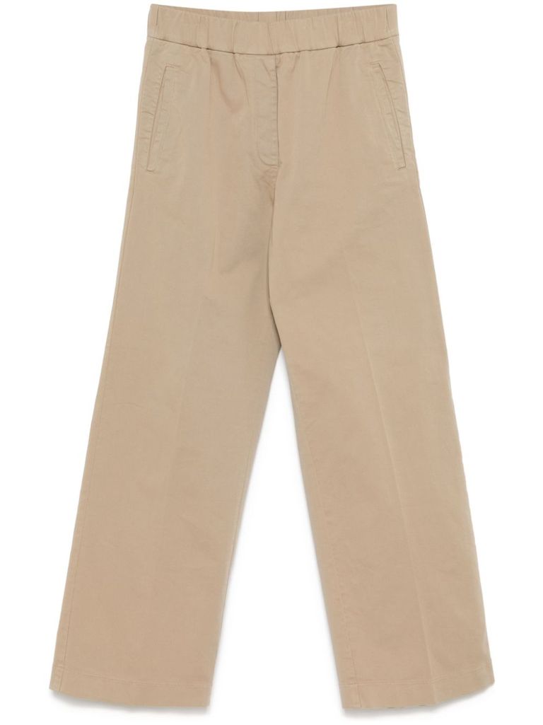 Forte Forte Cotton High Waisted Trousers In Beige