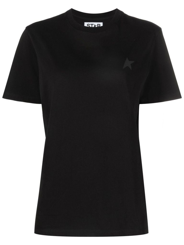 Golden Goose Star Logo Print T-shirt In Cotton In Black
