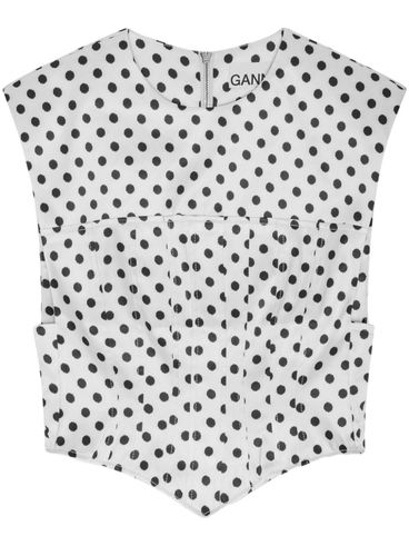 GANNI - Polka dots corset blouse