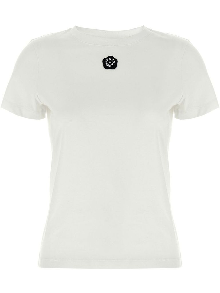Kenzo Embroidery Logo T-shirt In Cotton In White