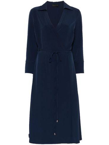 LIU JO - Blue midi wrap dress with tie