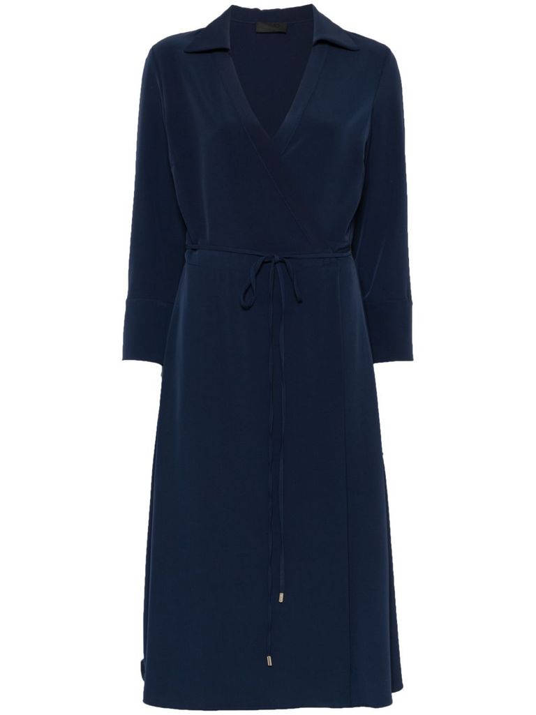 Liu •jo Liu Jo Blue Midi Wrap Dress With Tie In Blue