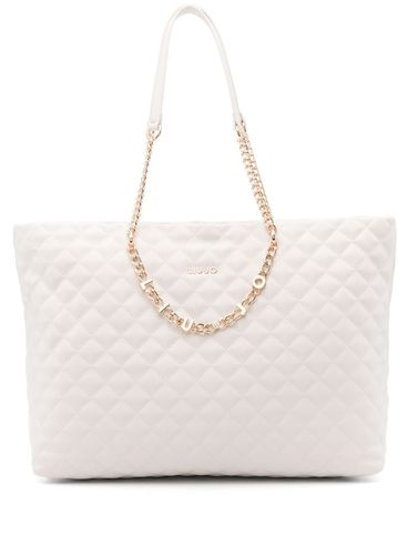 LIU JO - Quilted white faux leather handbag