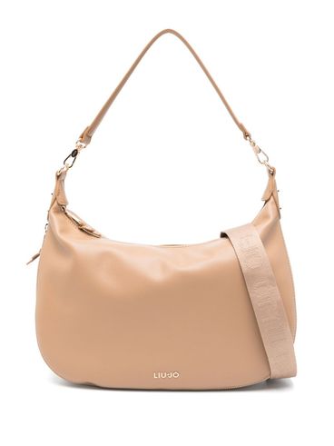 LIU JO - Beige faux leather shoulder bag with strap