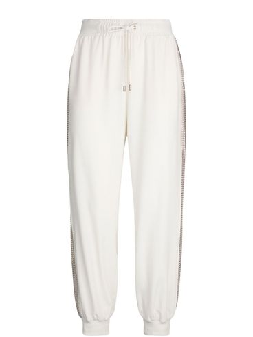 LIU JO - White jogger pants with sequins