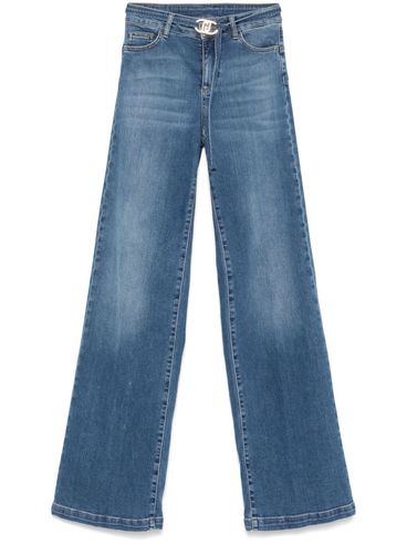 LIU JO - Long stretch jeans with logo belt