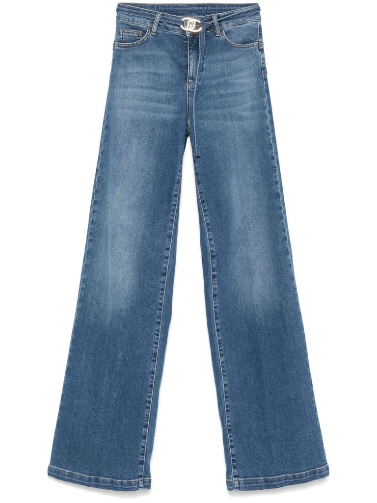 Liu •jo Liu Jo Wide-leg Denim Jeans With High Waist In Blue