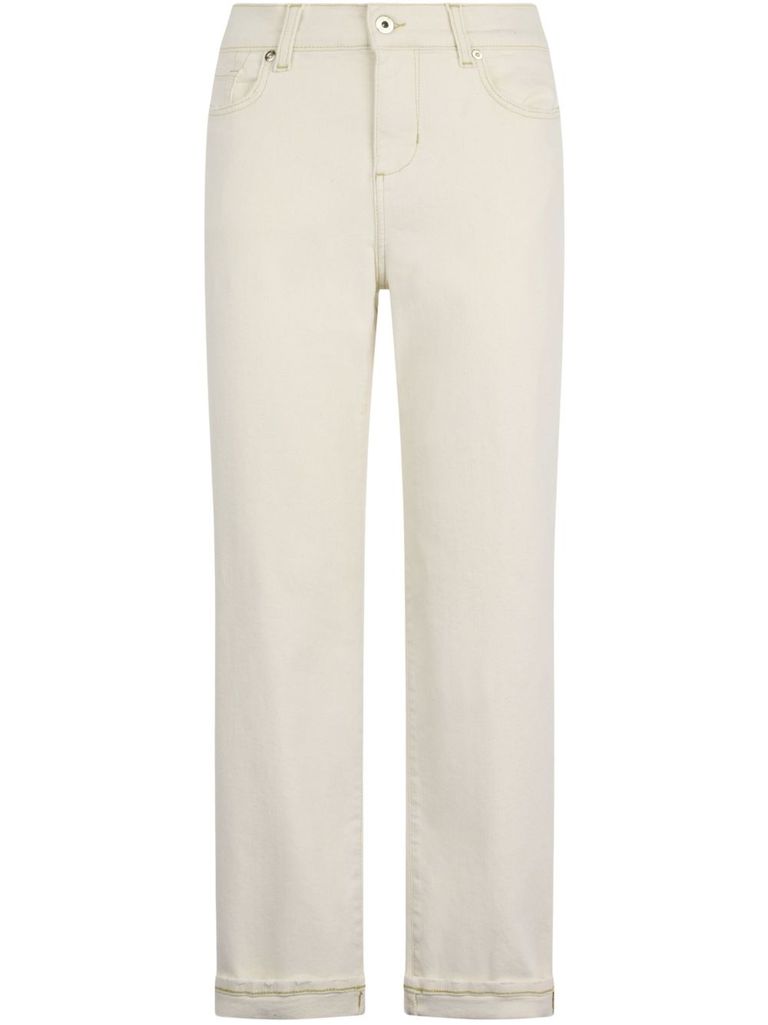 Shop Liu •jo Long Beige Palazzo Jeans