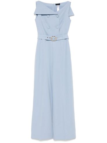 LIU JO - Light blue long jumpsuit with belt