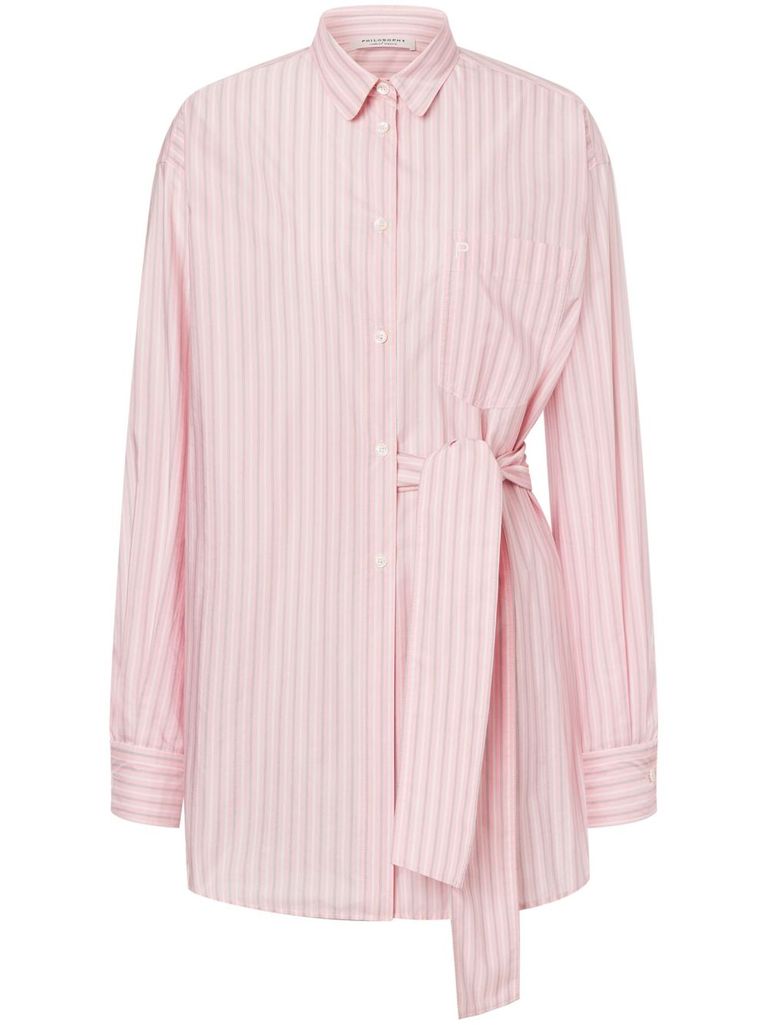 Philosophy Di Lorenzo Serafini Striped Shirt Dress In Pink