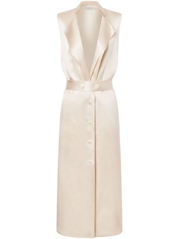 PHILOSOPHY DI LORENZO SERAFINI - Beige satin vest with belt