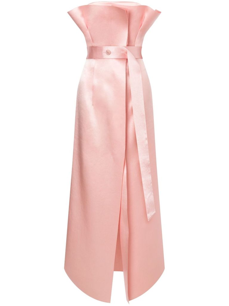 ワンピース PHILOSOPHY DI LORENZO SERAFINI Satin long dress with PHILOSOPHY DI LORENZO SERAFINI One-shoulder draped satin