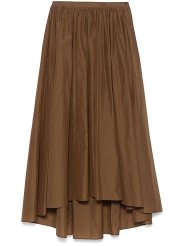 PHILOSOPHY DI LORENZO SERAFINI - Brown cotton blend flared long skirt